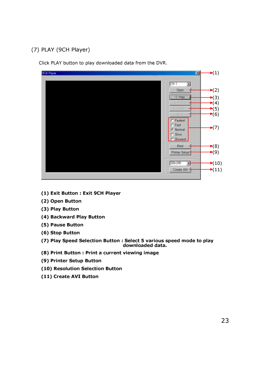 JVC VR-609 manual Play 9CH Player 