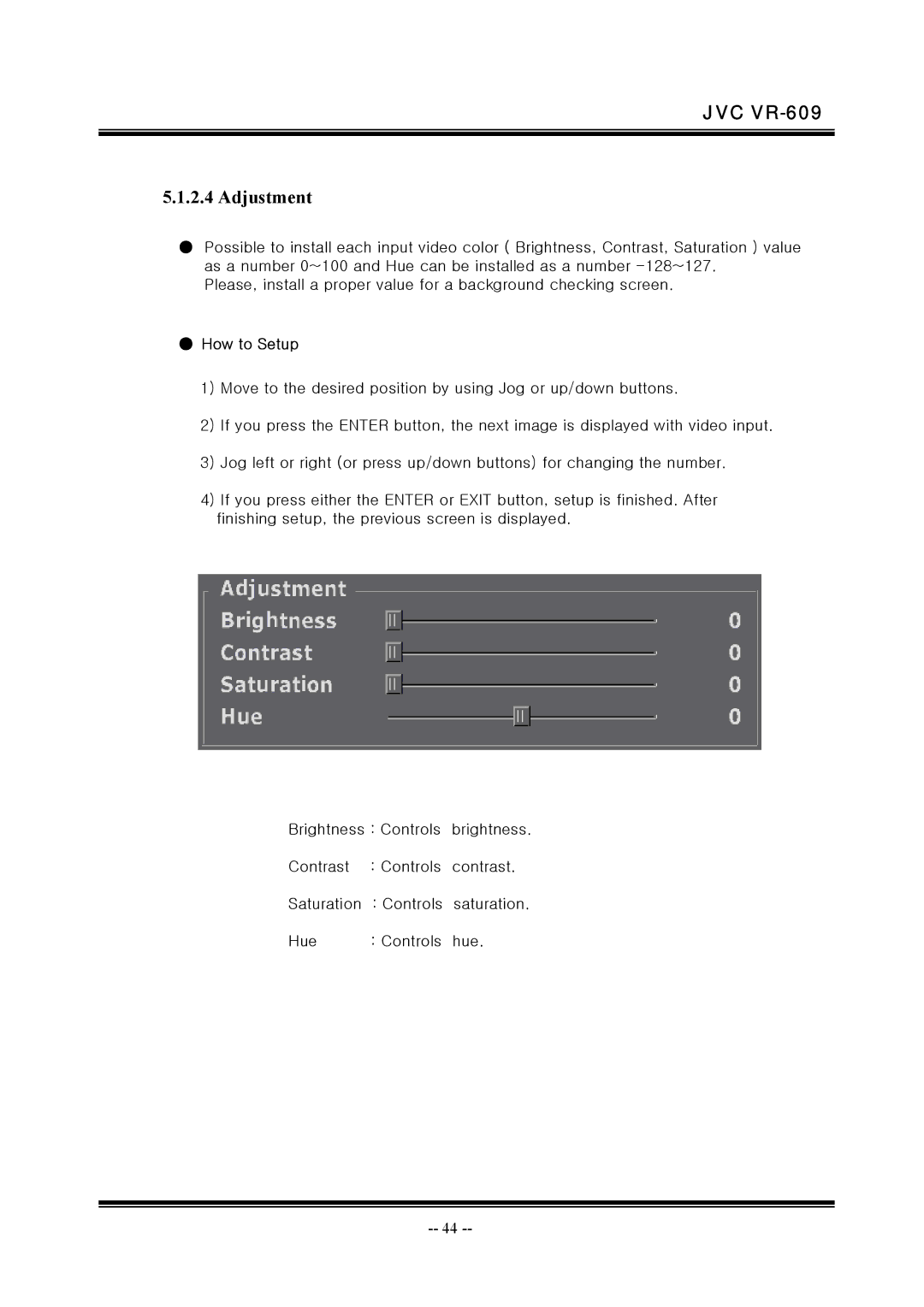 JVC VR-609 manual Adjustment, How to Setup 