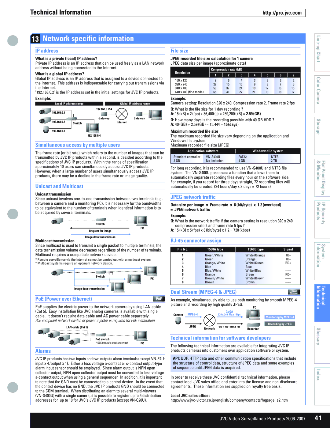 JVC VR-609U manual Network specific information, IP address 