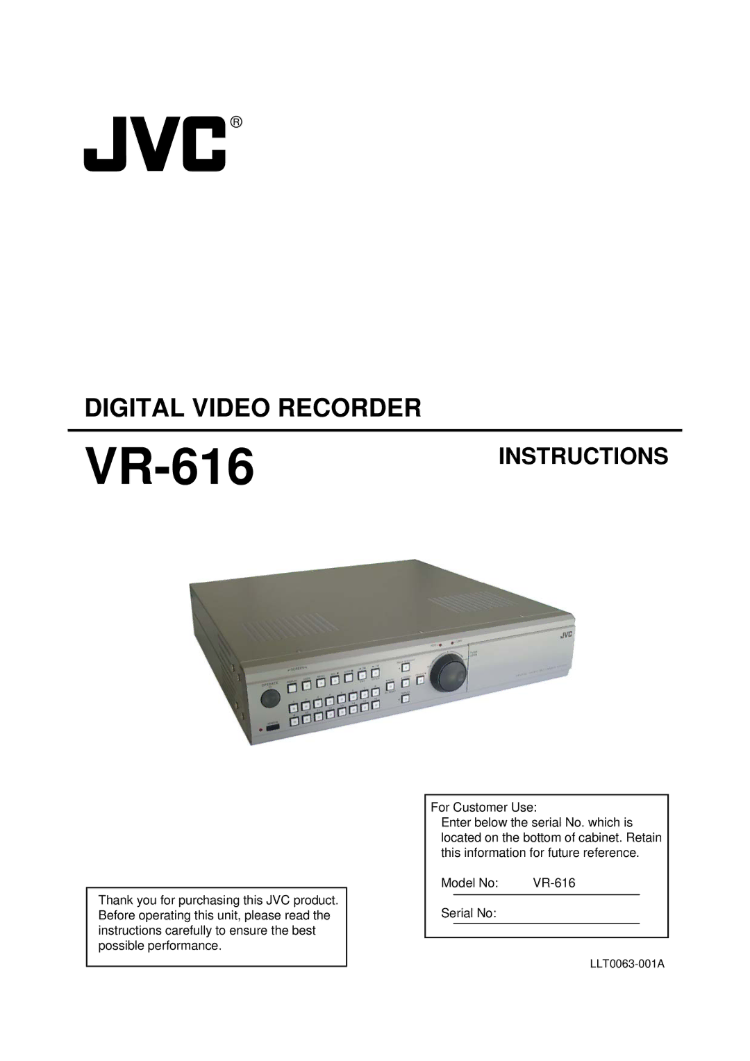 JVC VR-616 manual 