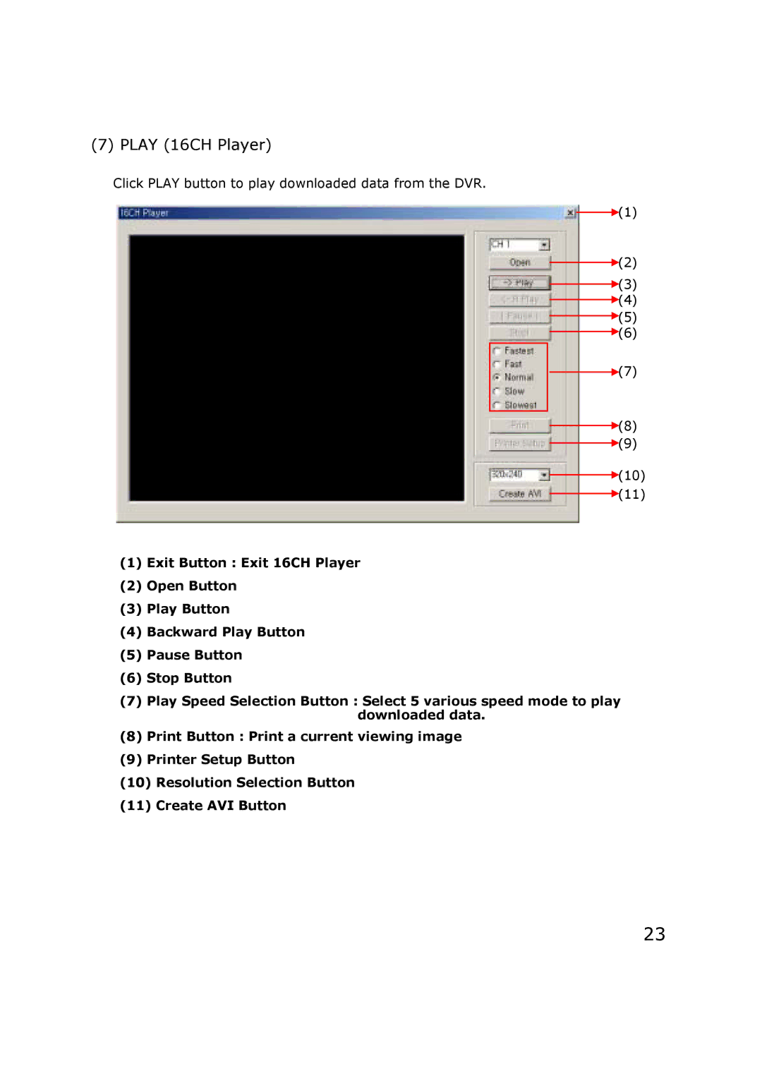 JVC VR-616 manual Play 16CH Player 