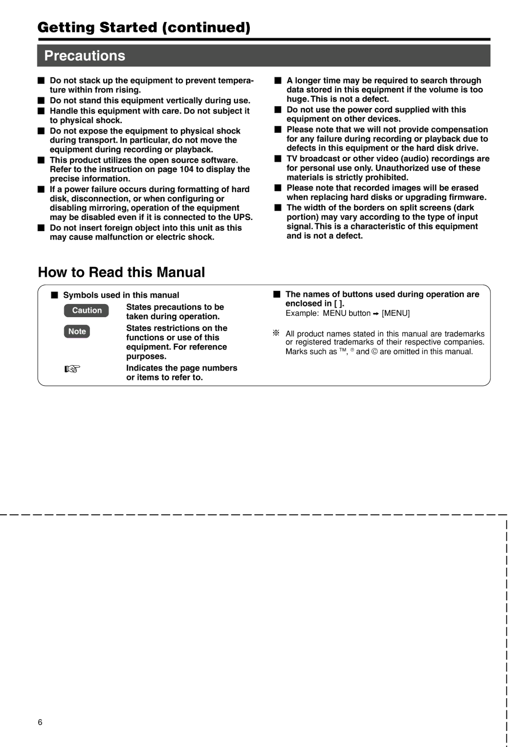 JVC VR-716E instruction manual Precautions 