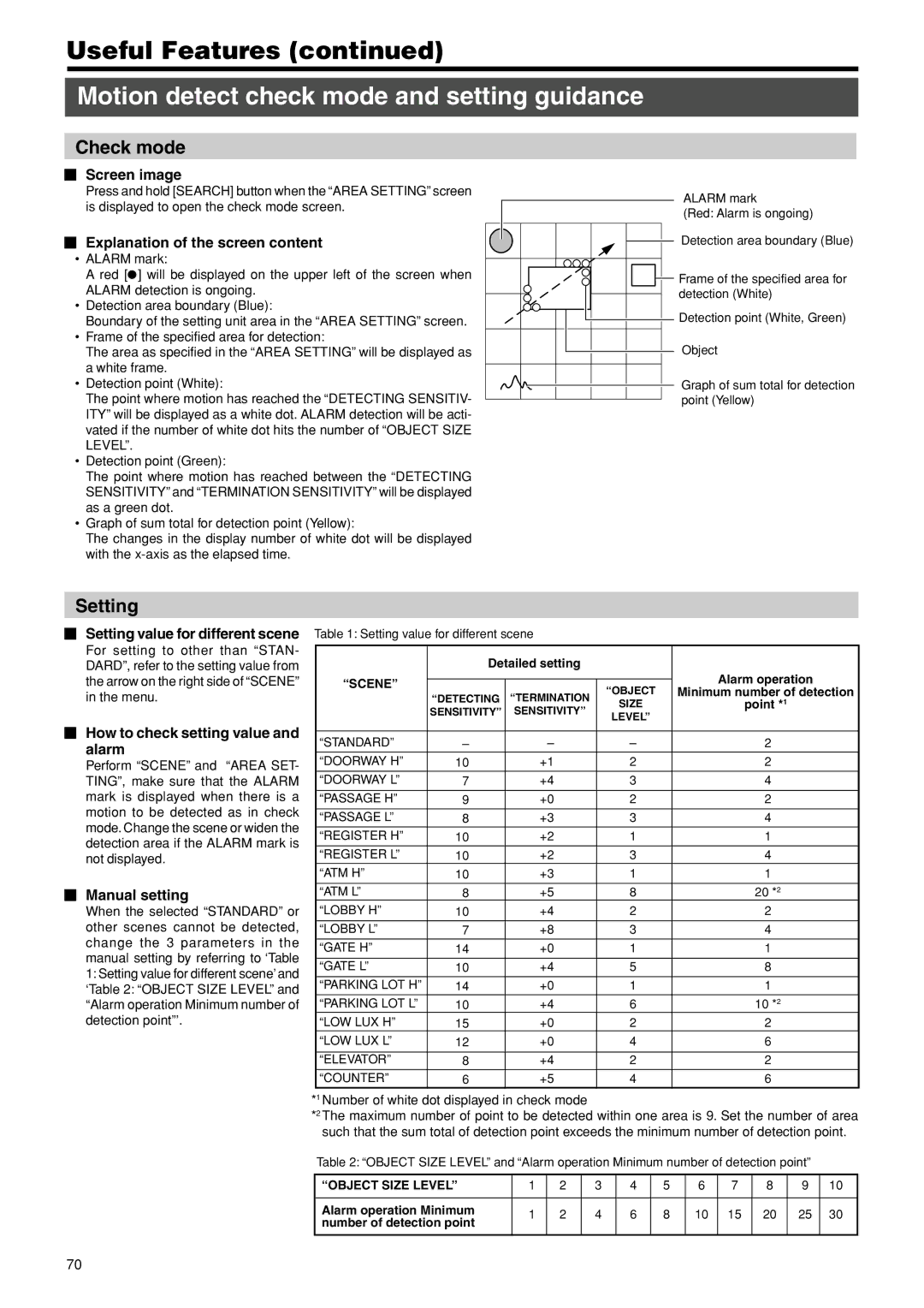 JVC VR-716E instruction manual Motion detect check mode and setting guidance, Check mode 