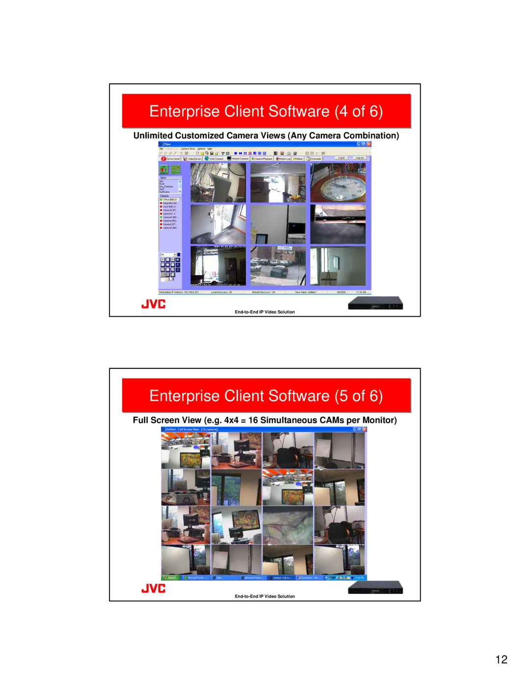 JVC VR-N100U manual Enterprise Client Software 4, Enterprise Client Software 5 