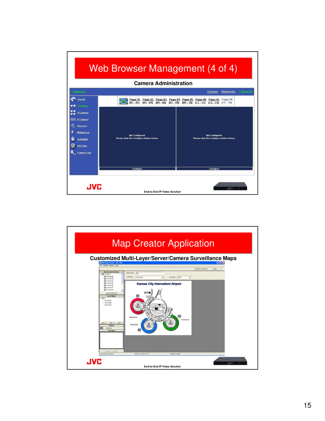 JVC VR-N100U manual Web Browser Management 4, Map Creator Application, Camera Administration 