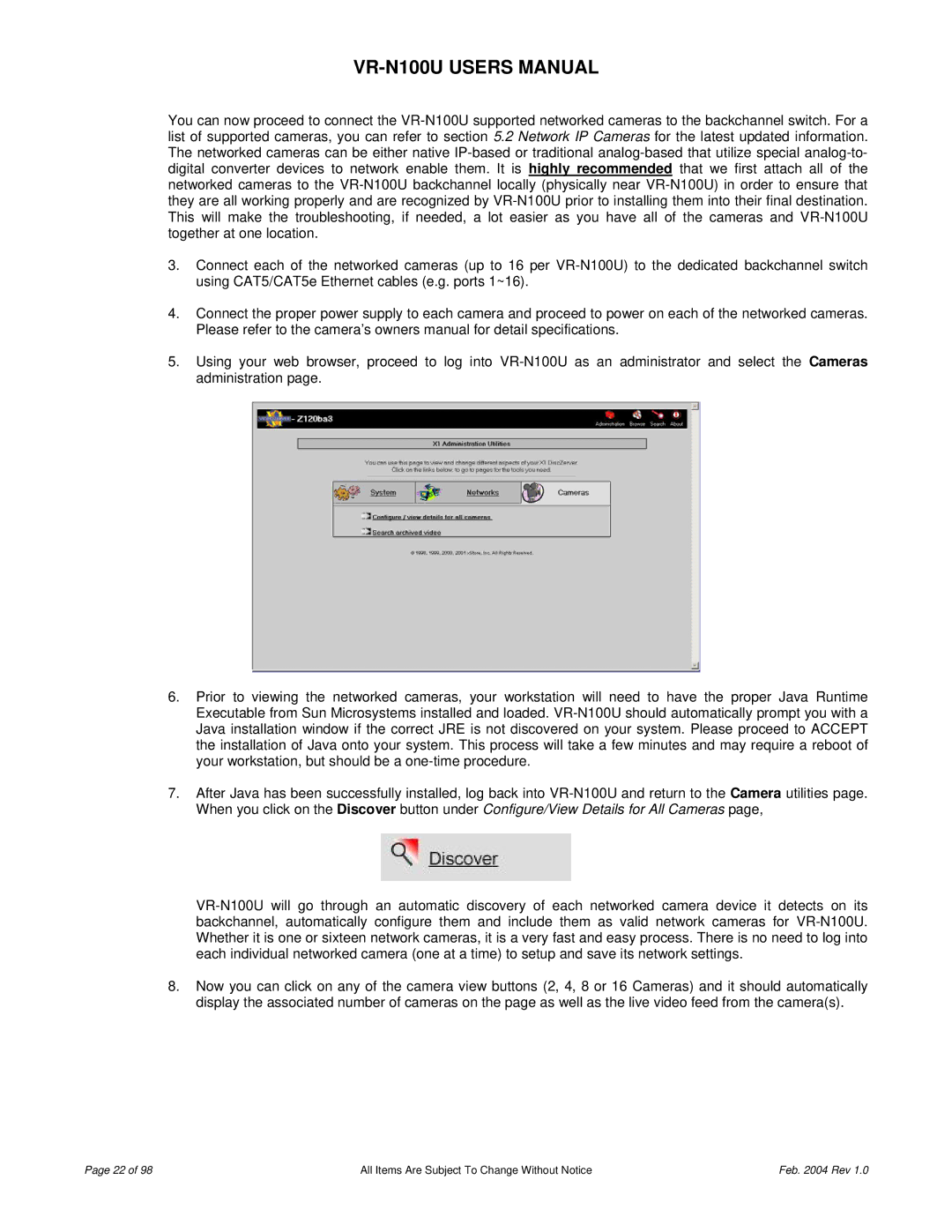 JVC VR-N100U user manual All Items Are Subject To Change Without Notice Feb Rev 