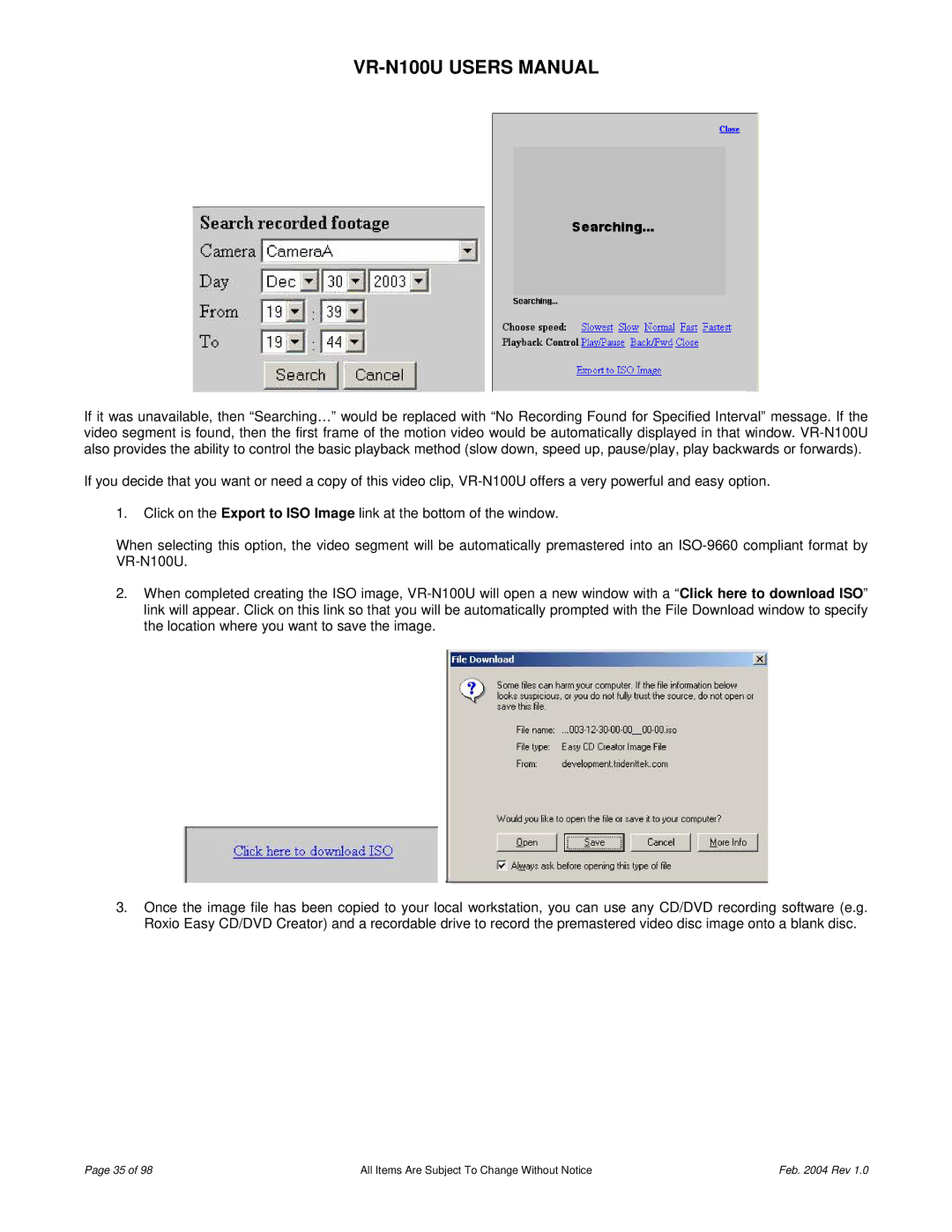 JVC VR-N100U user manual All Items Are Subject To Change Without Notice Feb Rev 