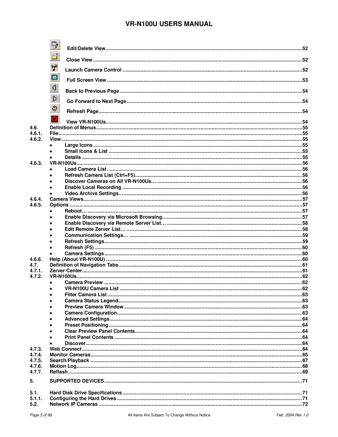 JVC VR-N100U user manual Supported Devices 