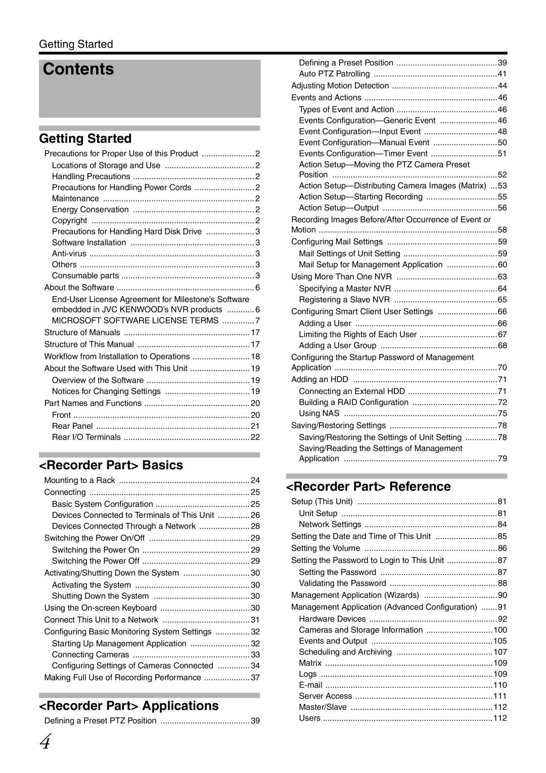 JVC VR-X3200U, VR-X1600U manual Contents 