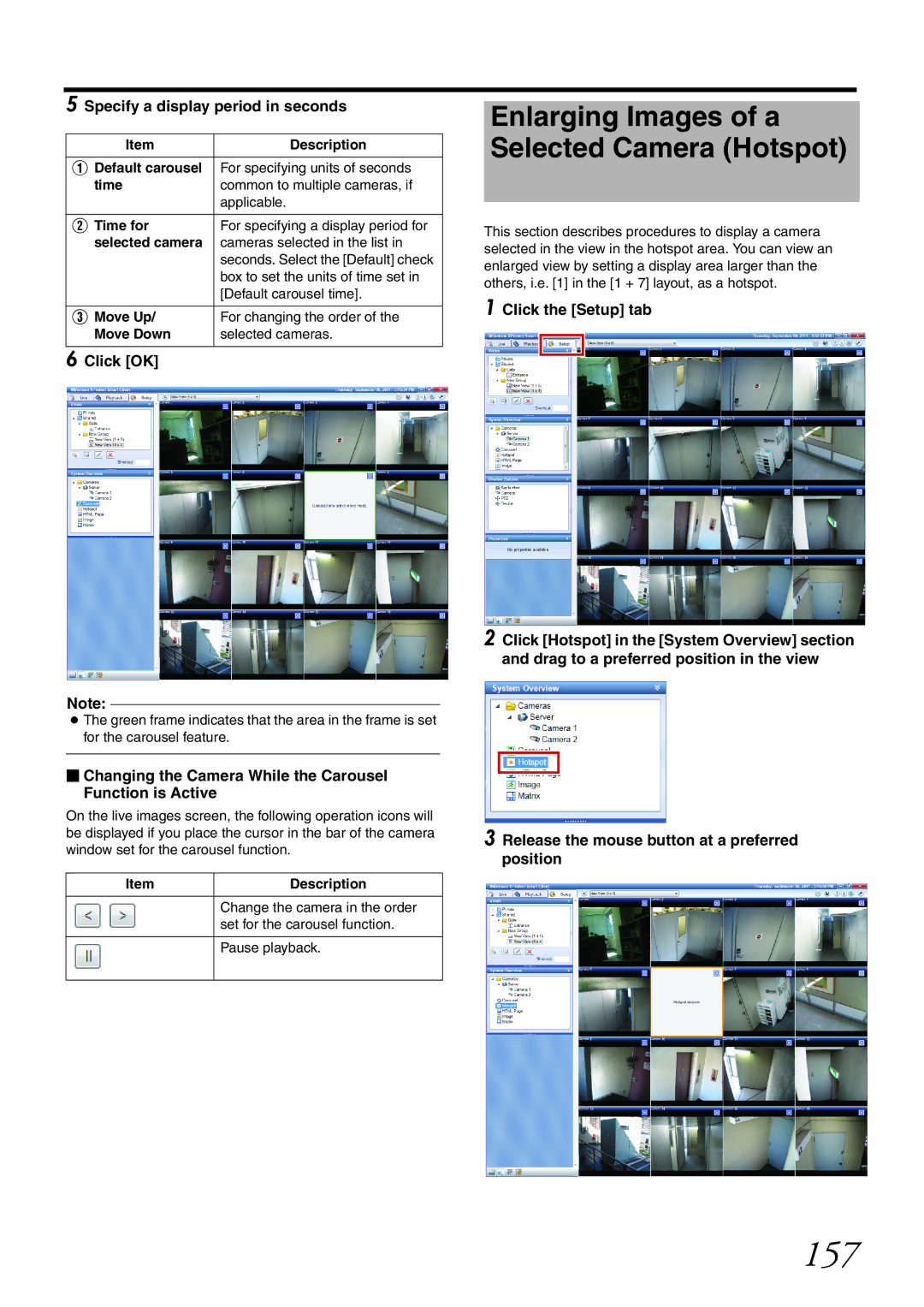 JVC VR-X1600U, VR-X3200U manual 157, Enlarging Images of a Selected Camera Hotspot, Specify a display period in seconds 