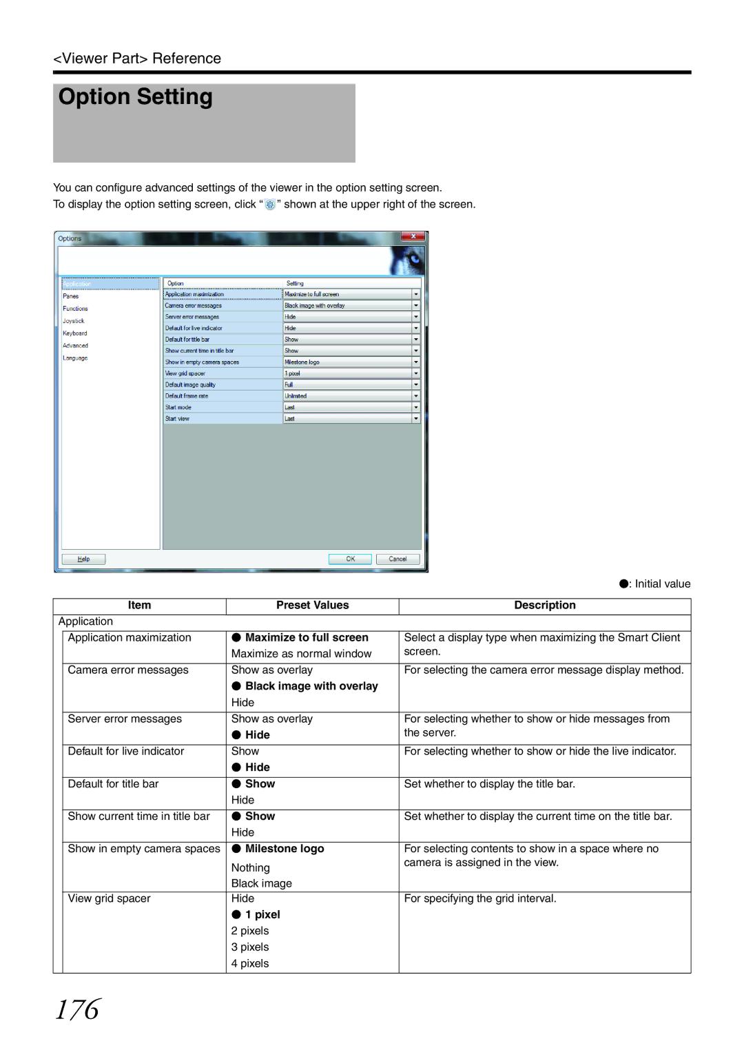 JVC VR-X3200U, VR-X1600U manual 176, Option Setting 