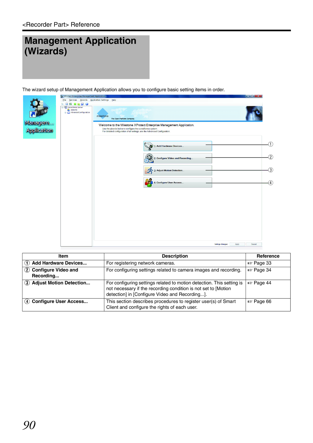 JVC VR-X3200U, VR-X1600U manual Management Application Wizards, Description Reference Add Hardware Devices, Configure Video 