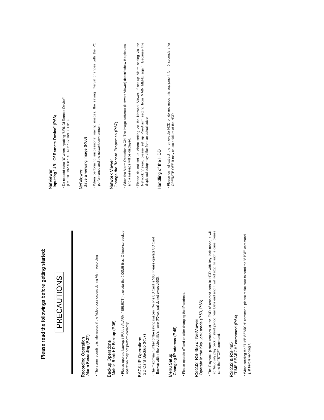 JVC VR601 instruction manual Precautions 