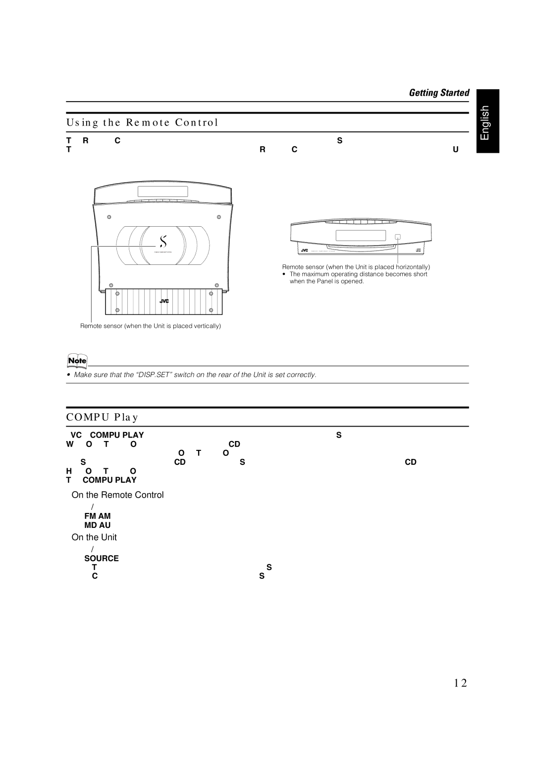 JVC VS-DT2000 manual Using the Remote Control, Compu Play 