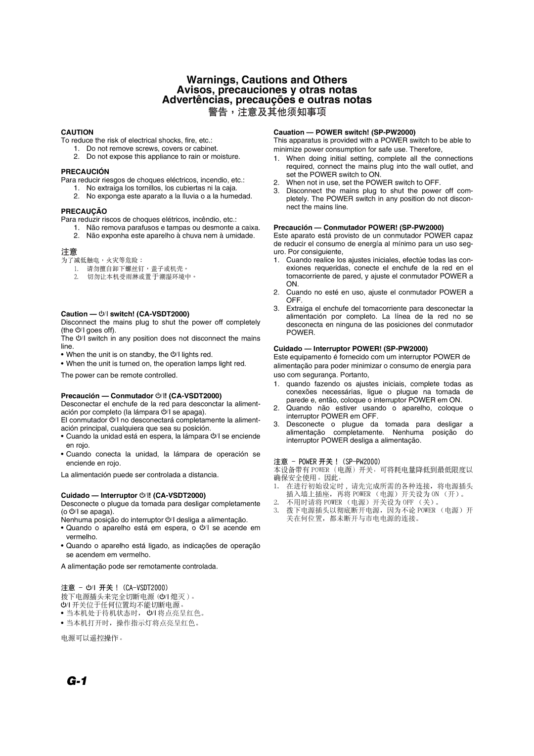 JVC VS-DT2000 manual Precaución 