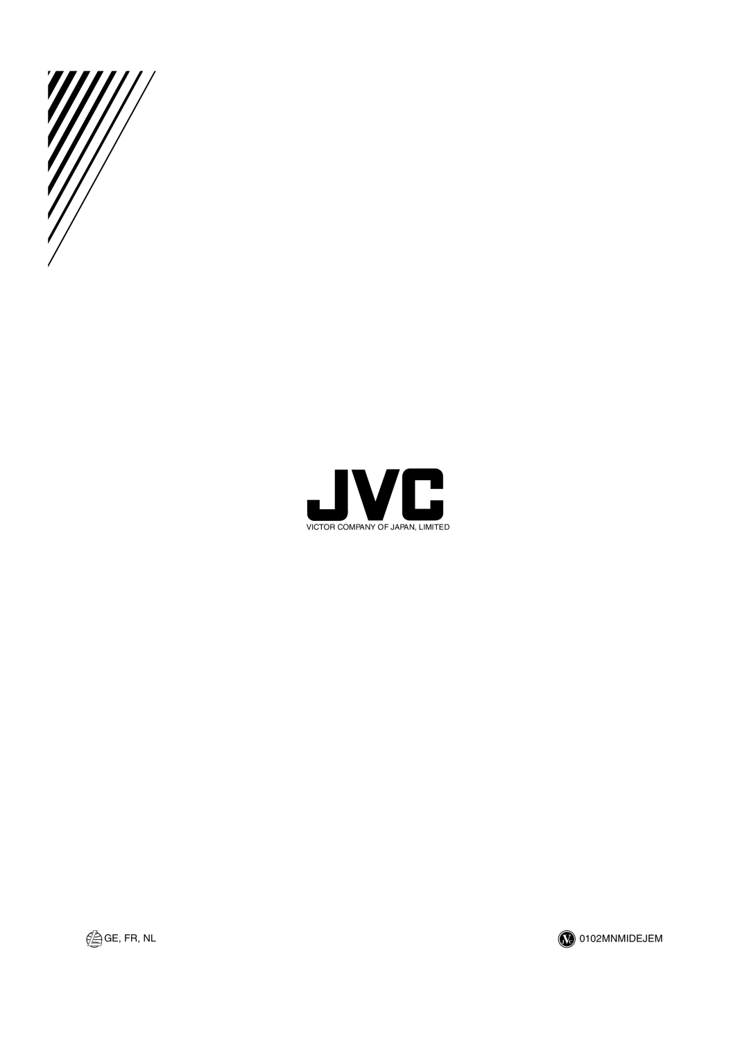 JVC VS-DT2000R manual Ge, Fr, Nl, 0102MNMIDEJEM, Victor Company Of Japan, Limited 