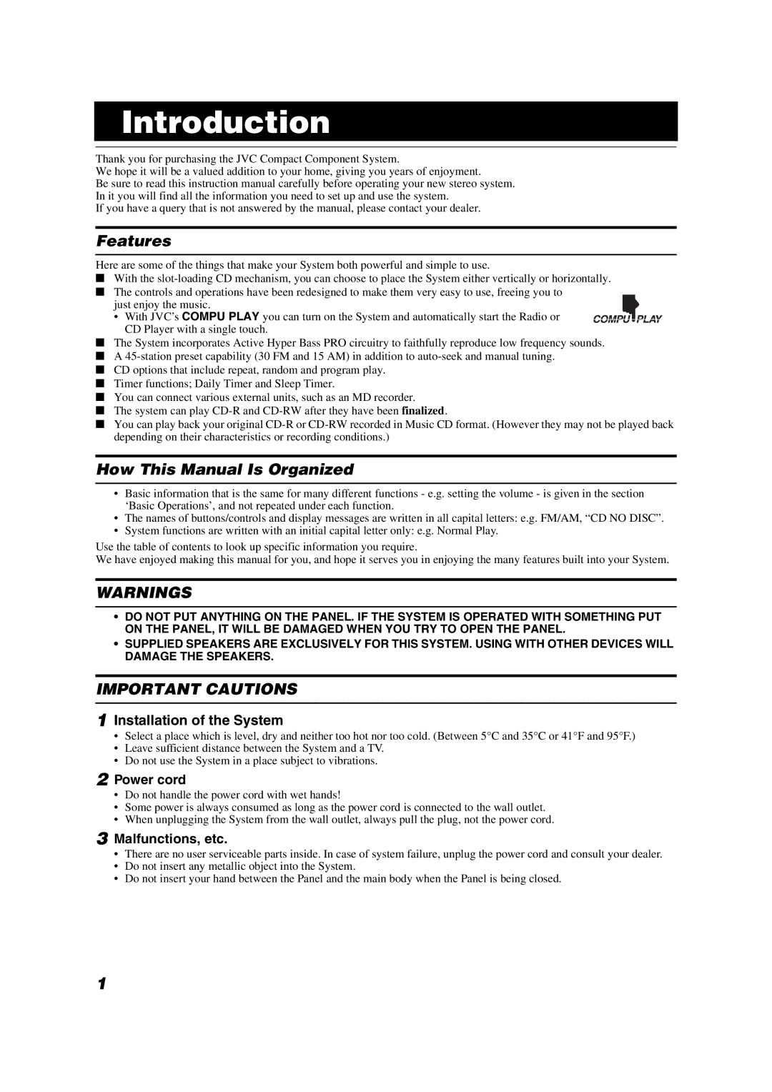 JVC VS-DT6, VS-DT8 manual Introduction, Features, How This Manual Is Organized 