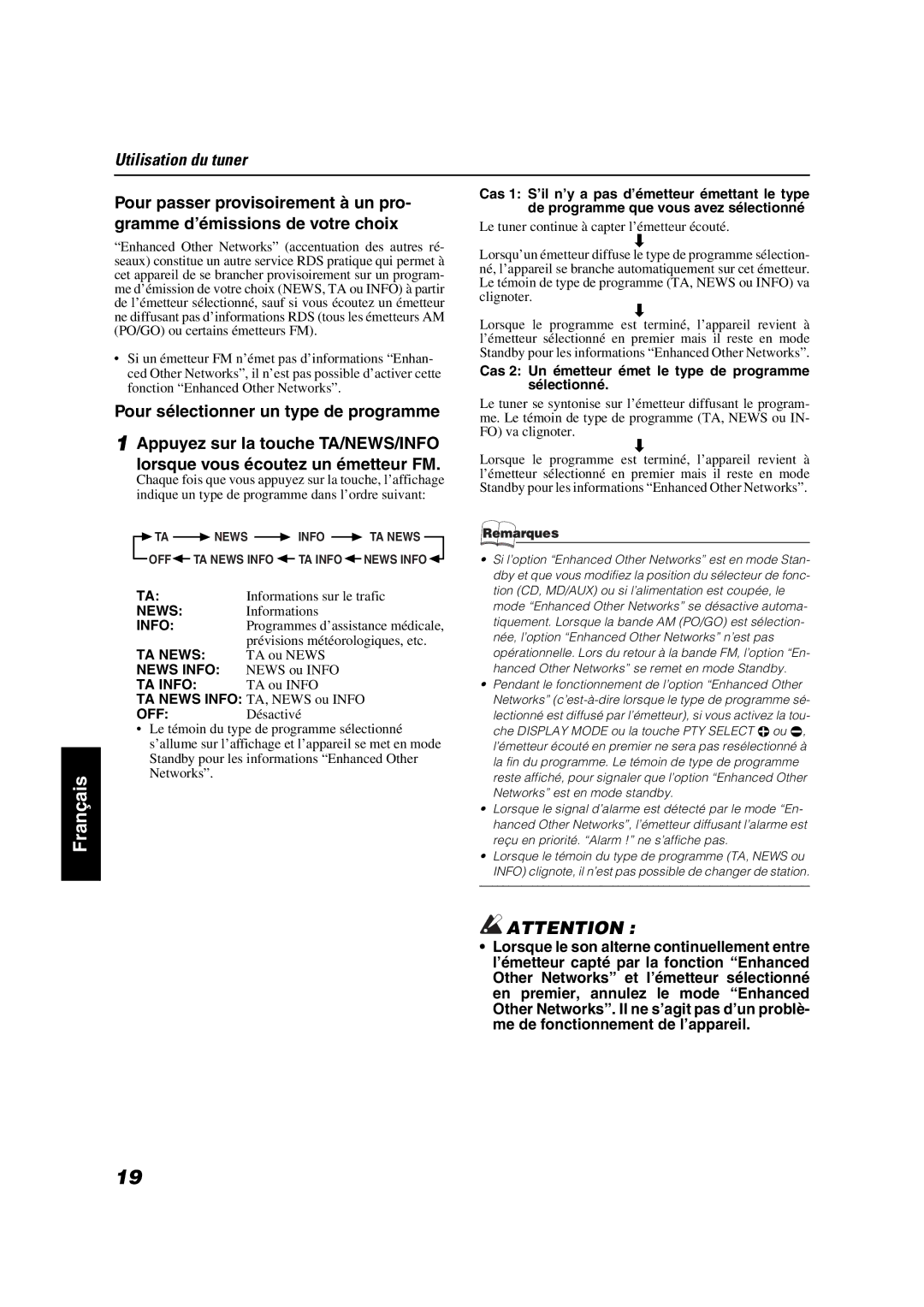 JVC VS-DT9R, VS-DT6R, VS-DT7R manual Cas 2 Un émetteur émet le type de programme sélectionné 