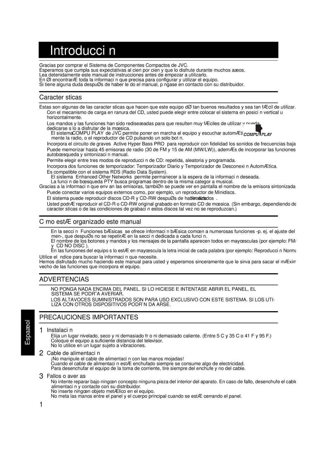 JVC VS-DT9R, VS-DT6R, VS-DT7R Introducción, Características, Cómo está organizado este manual 