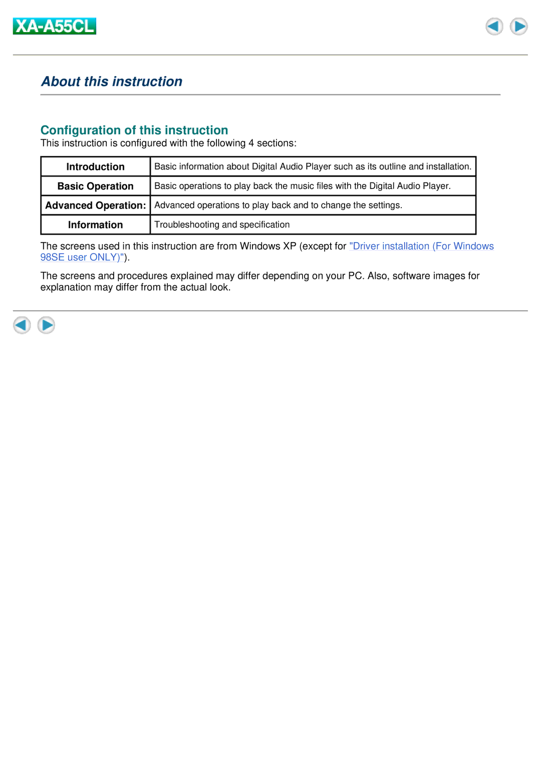 JVC XA-A55CL manual About this instruction, Configuration of this instruction 