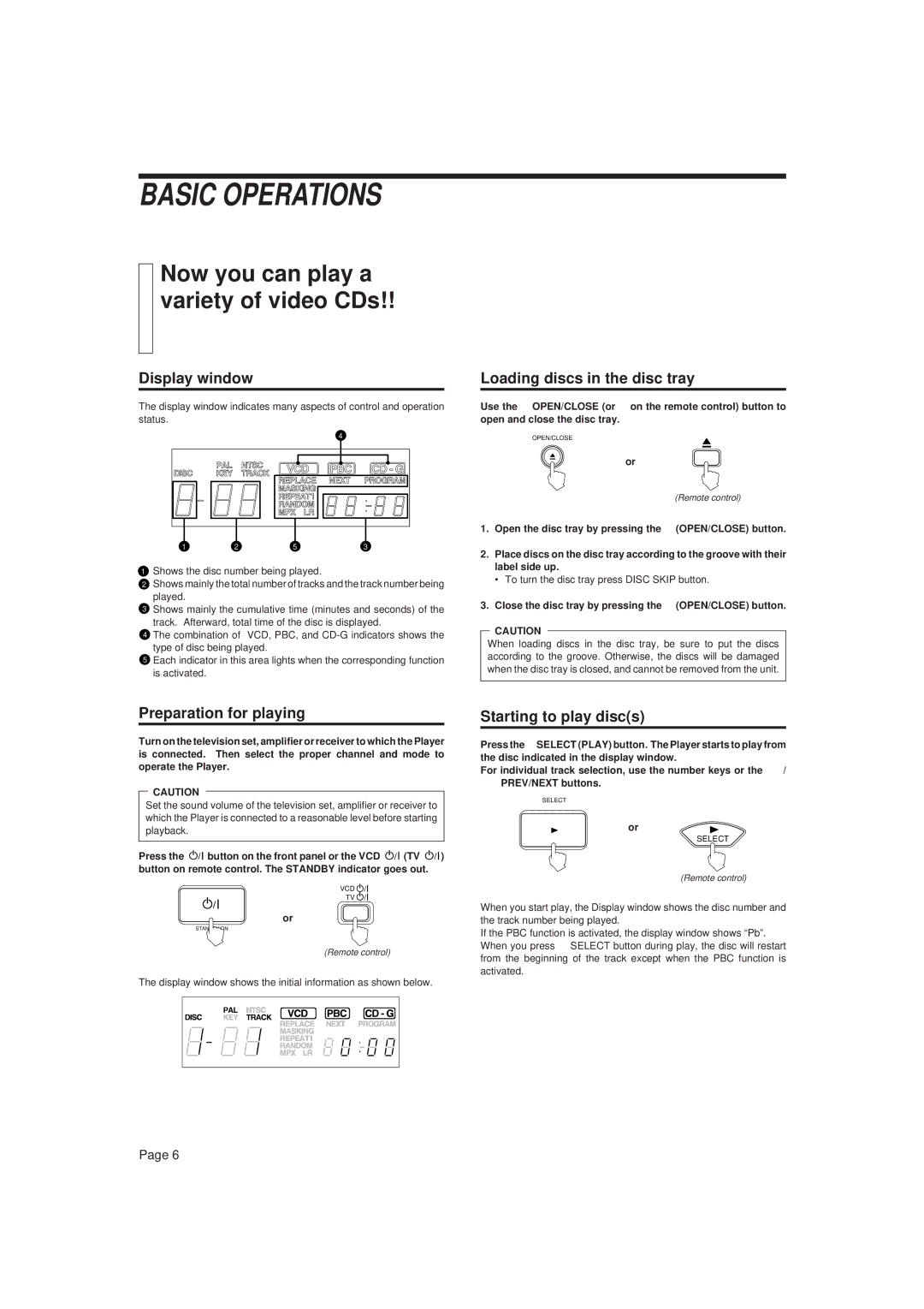 JVC XL-FV323TN manual Basic Operations, Now you can play a variety of video CDs 