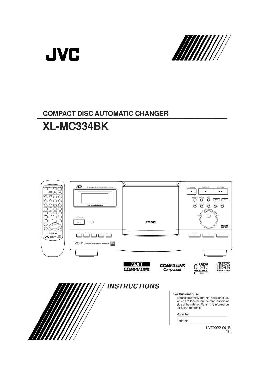 JVC XL-MC334BK manual 