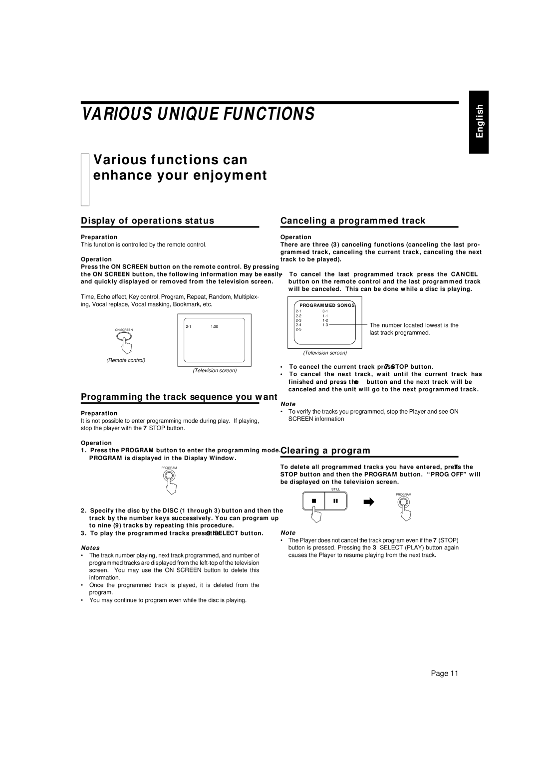 JVC XL-MV35TN manual Various Unique Functions, Various functions can enhance your enjoyment 