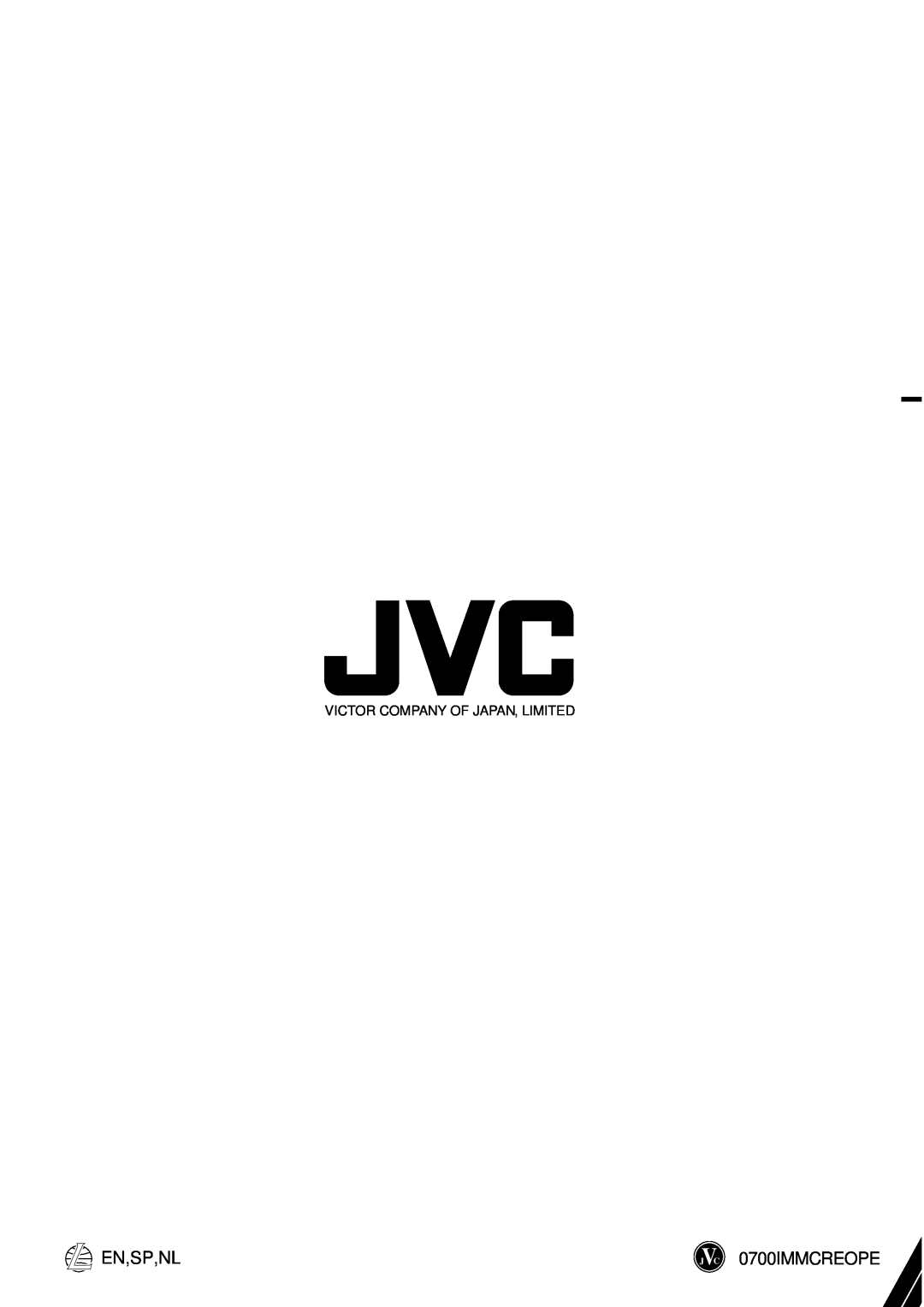 JVC XL-PV310, XL-PG31, XL-PG51 operating instructions En,Sp,Nl, 0700IMMCREOPE, Victor Company Of Japan, Limited 