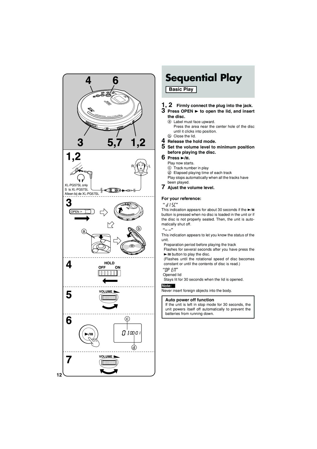 JVC XL-PG37SL, XL-PG57SL, XL-PV370SL operating instructions Volume 