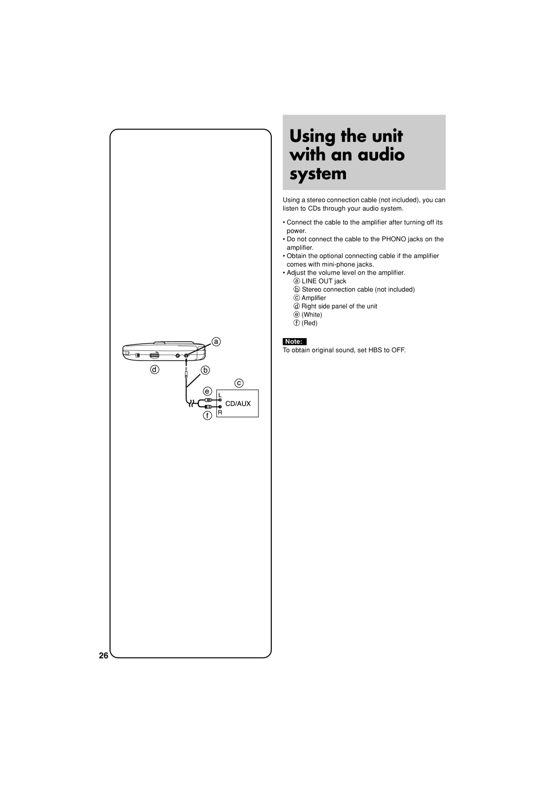 JVC XL-PM20SL manual Bef, Using the unit with an audio system 