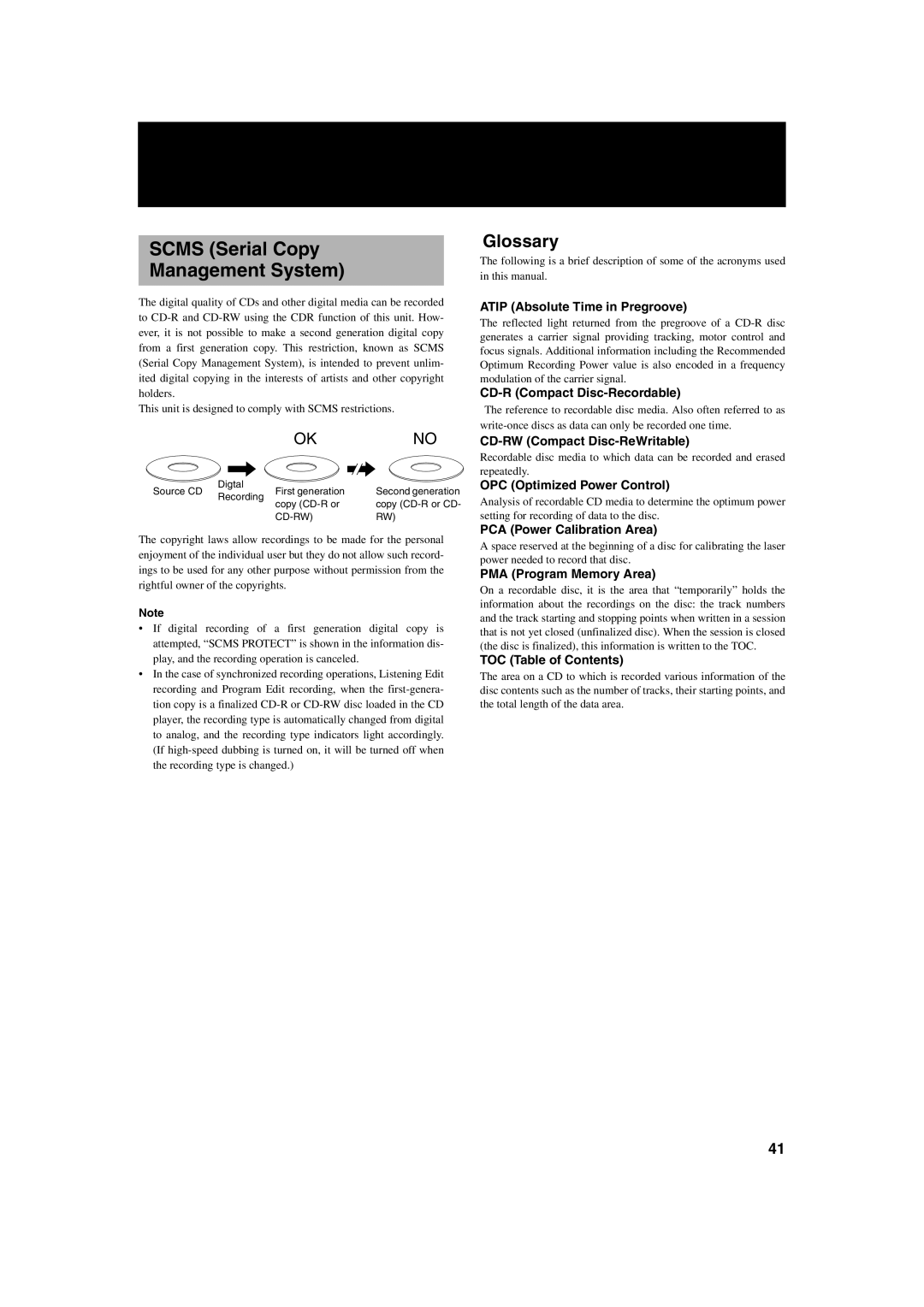 JVC XL-R2010BK manual Scms Serial Copy Management System 