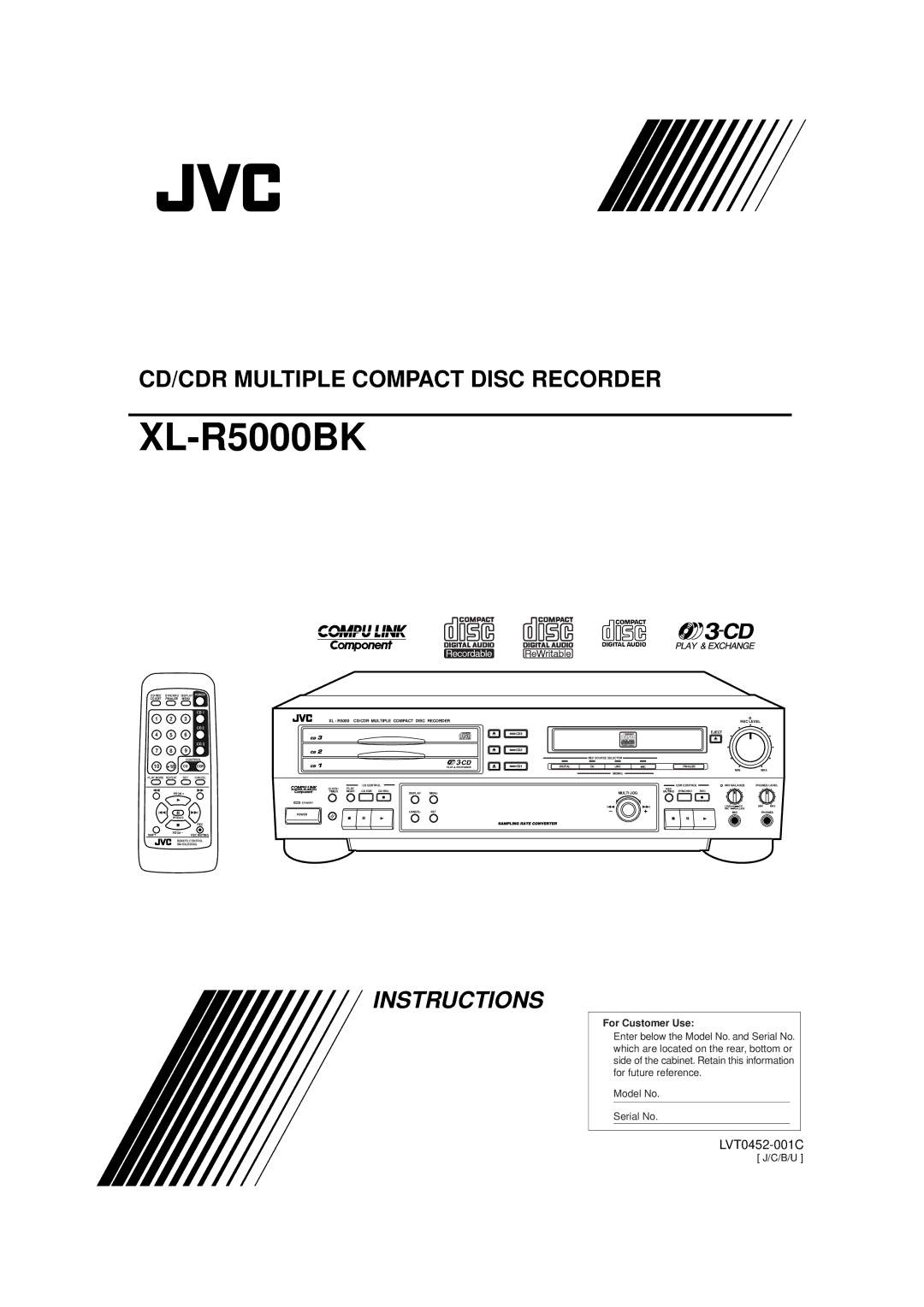 JVC XL-R5000BK manual 