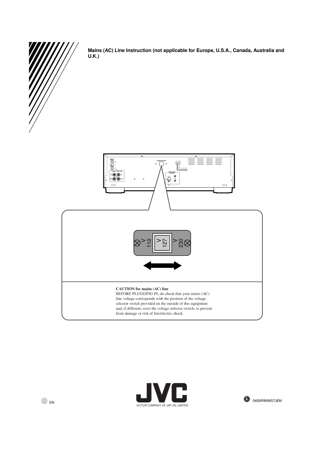 JVC XL-R5000BK manual 110 127 