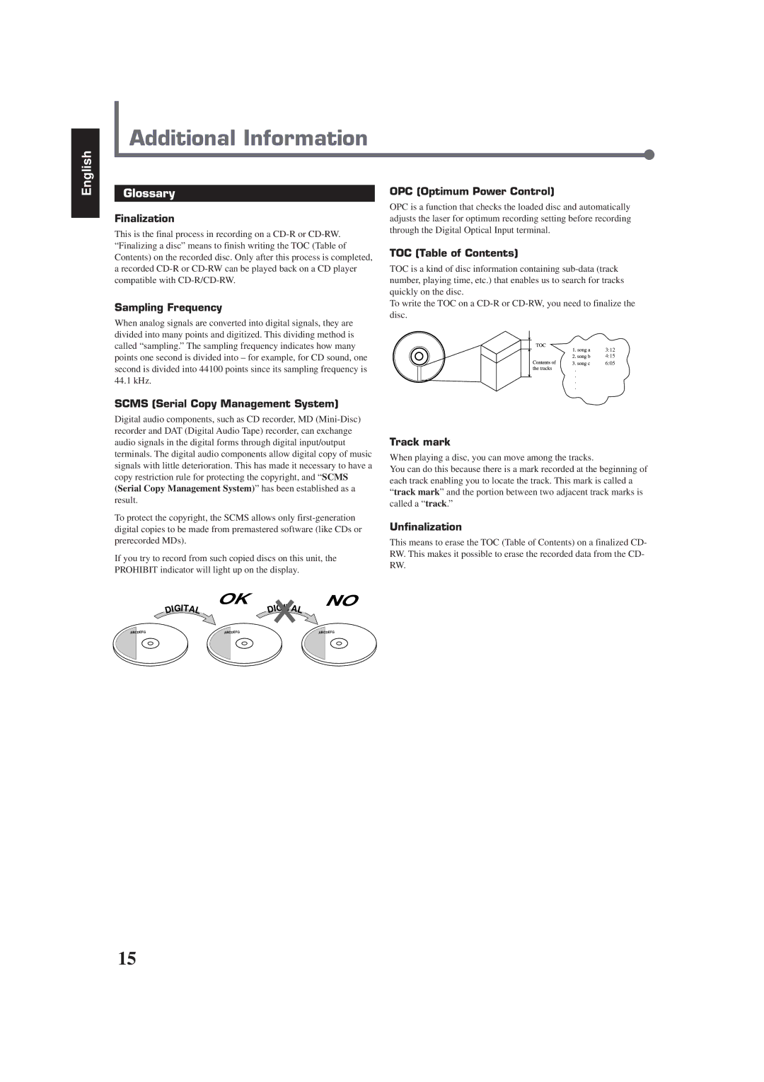 JVC XL-R910SL manual Additional Information, Glossary 