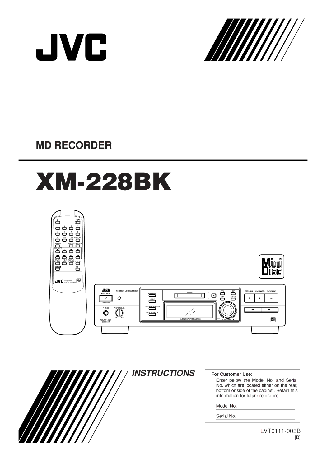 JVC XM-228BK manual 