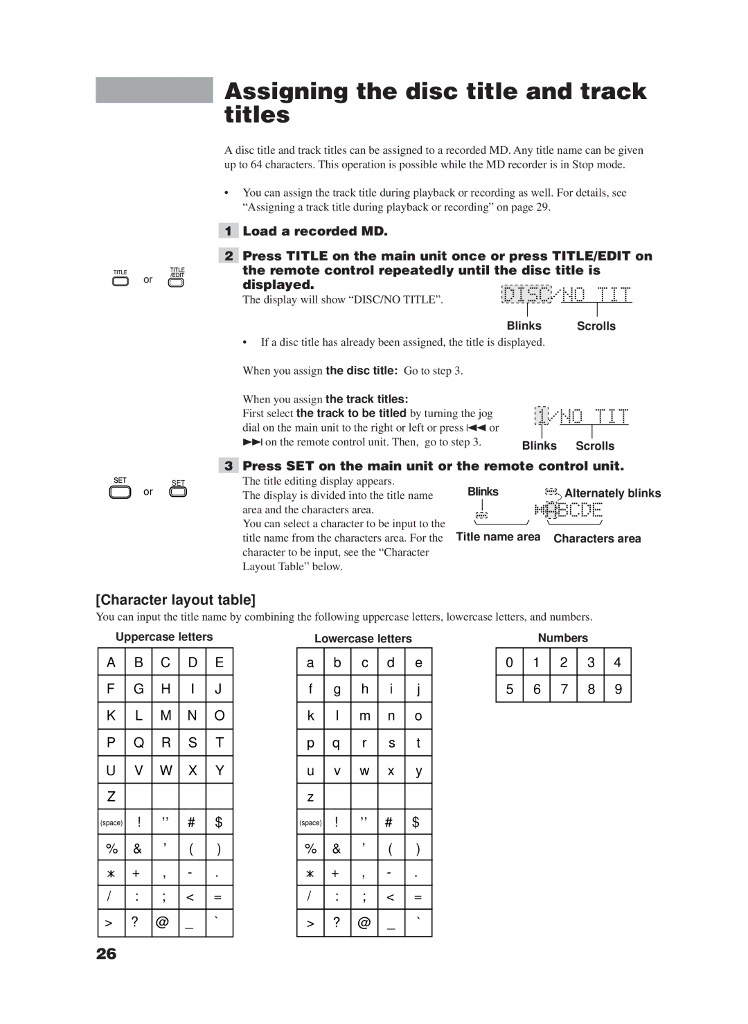 JVC XM-228BK manual Assigning the disc title and track titles 