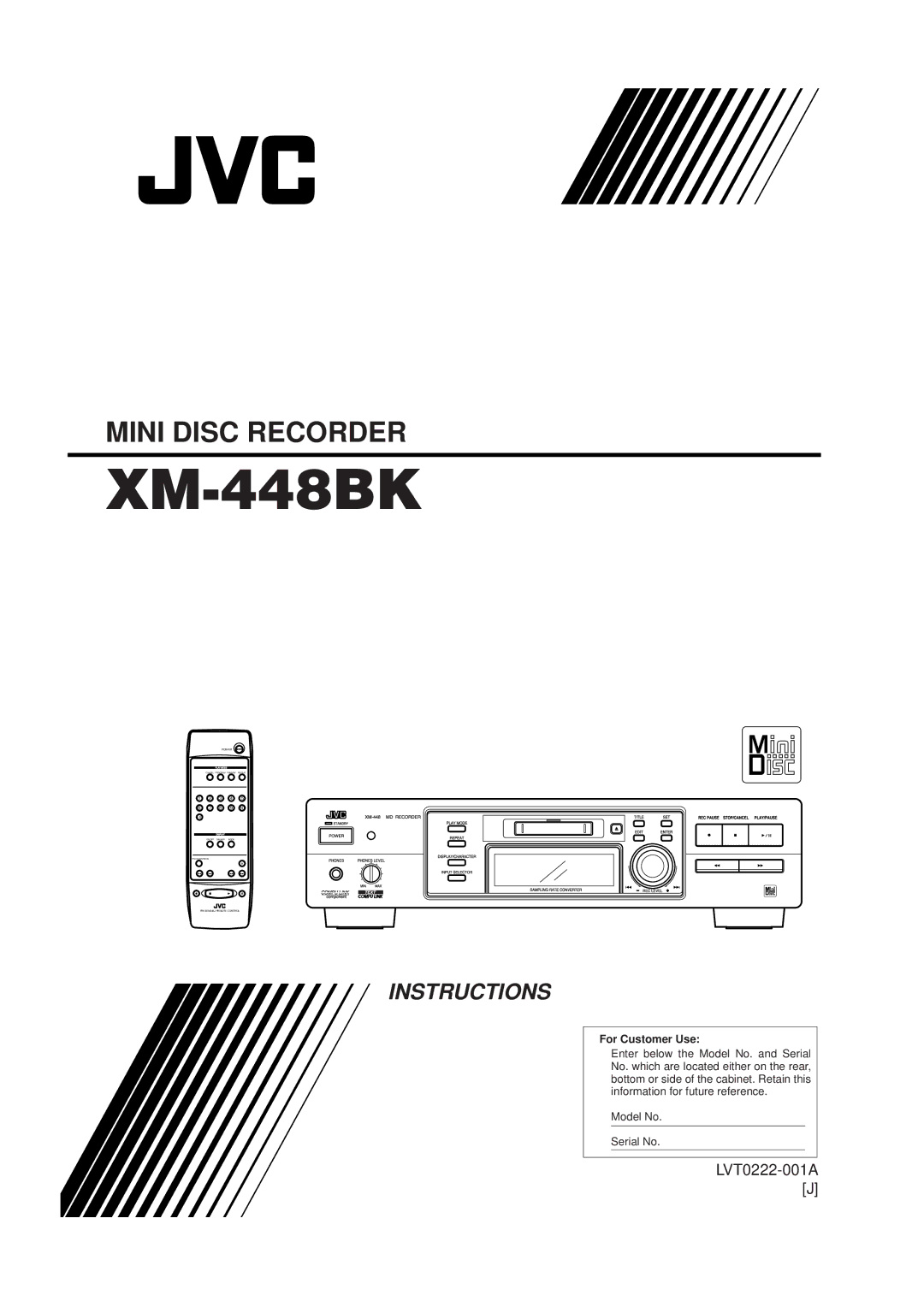 JVC XM-448BK manual 