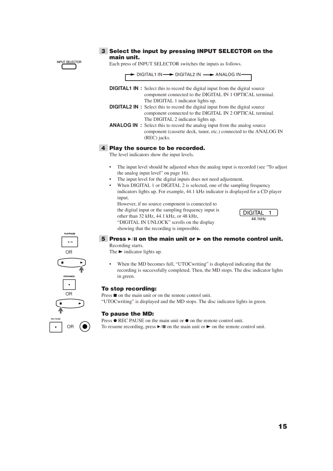 JVC XM-448BK manual Play the source to be recorded, To stop recording 