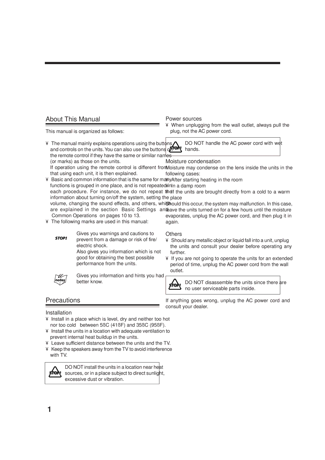 JVC XT-UXG66R, UX-G66R manual Introduction, Precautions 