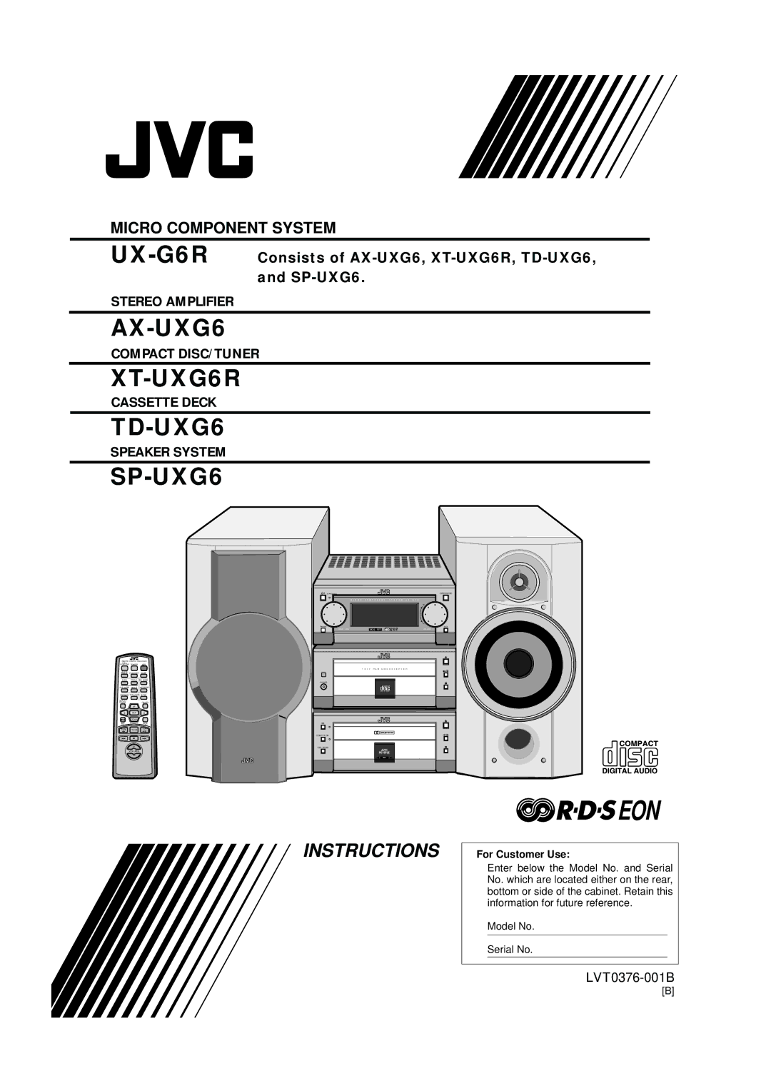 JVC UX-G6R, XT-UXG6R, SP-UXG6, AX-UXG6, TD-UXG6 manual 