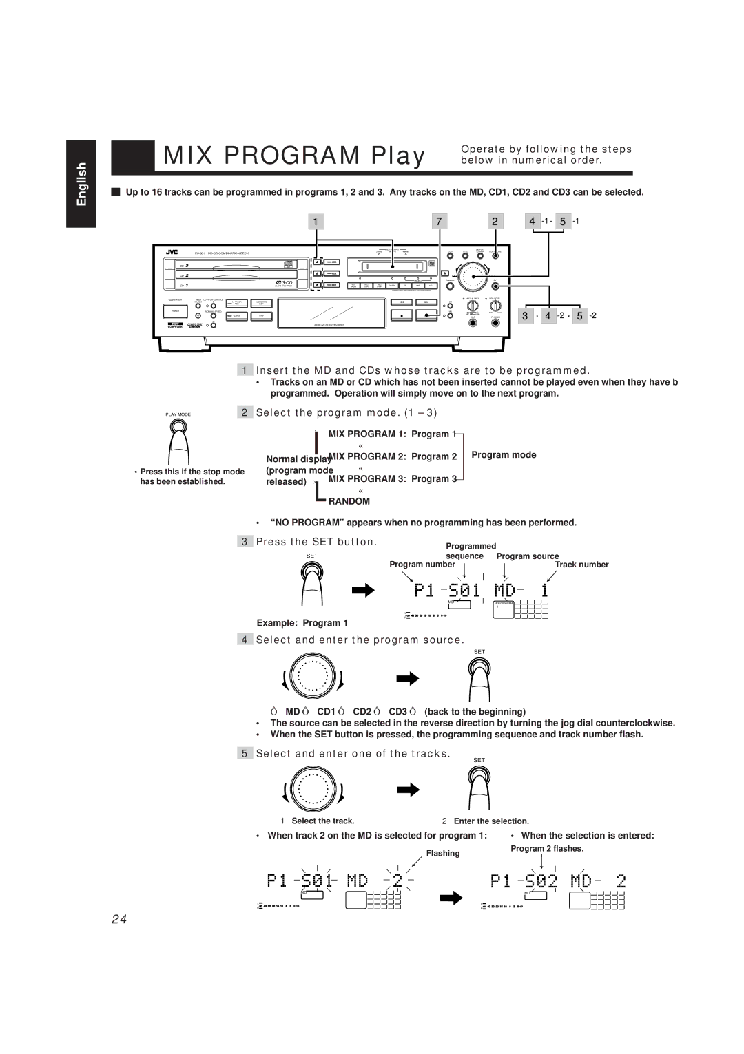 JVC XU-301 manual MIX Program Play 