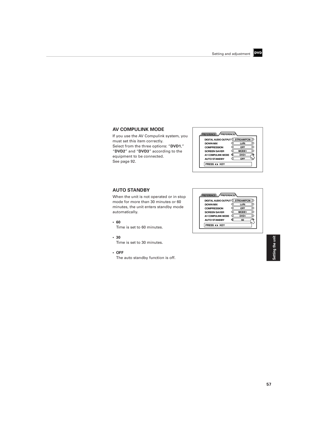 JVC XV-501BK manual AV Compulink Mode, Auto standby function is off 