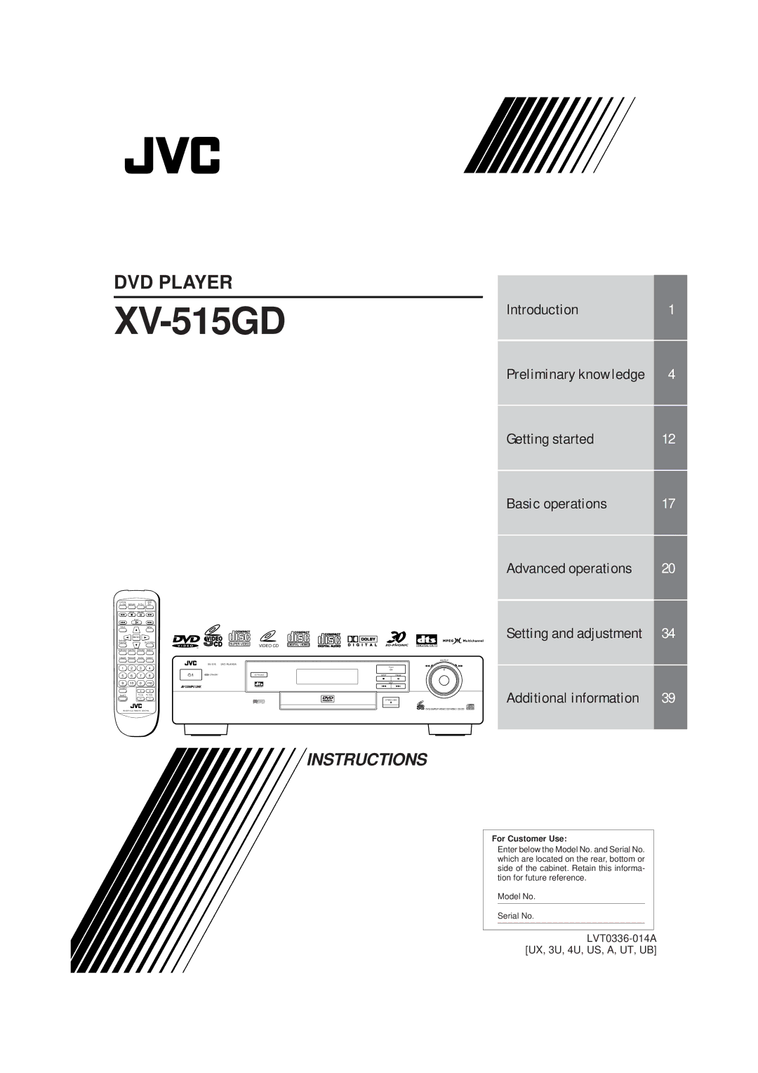 JVC XV-515GD manual 