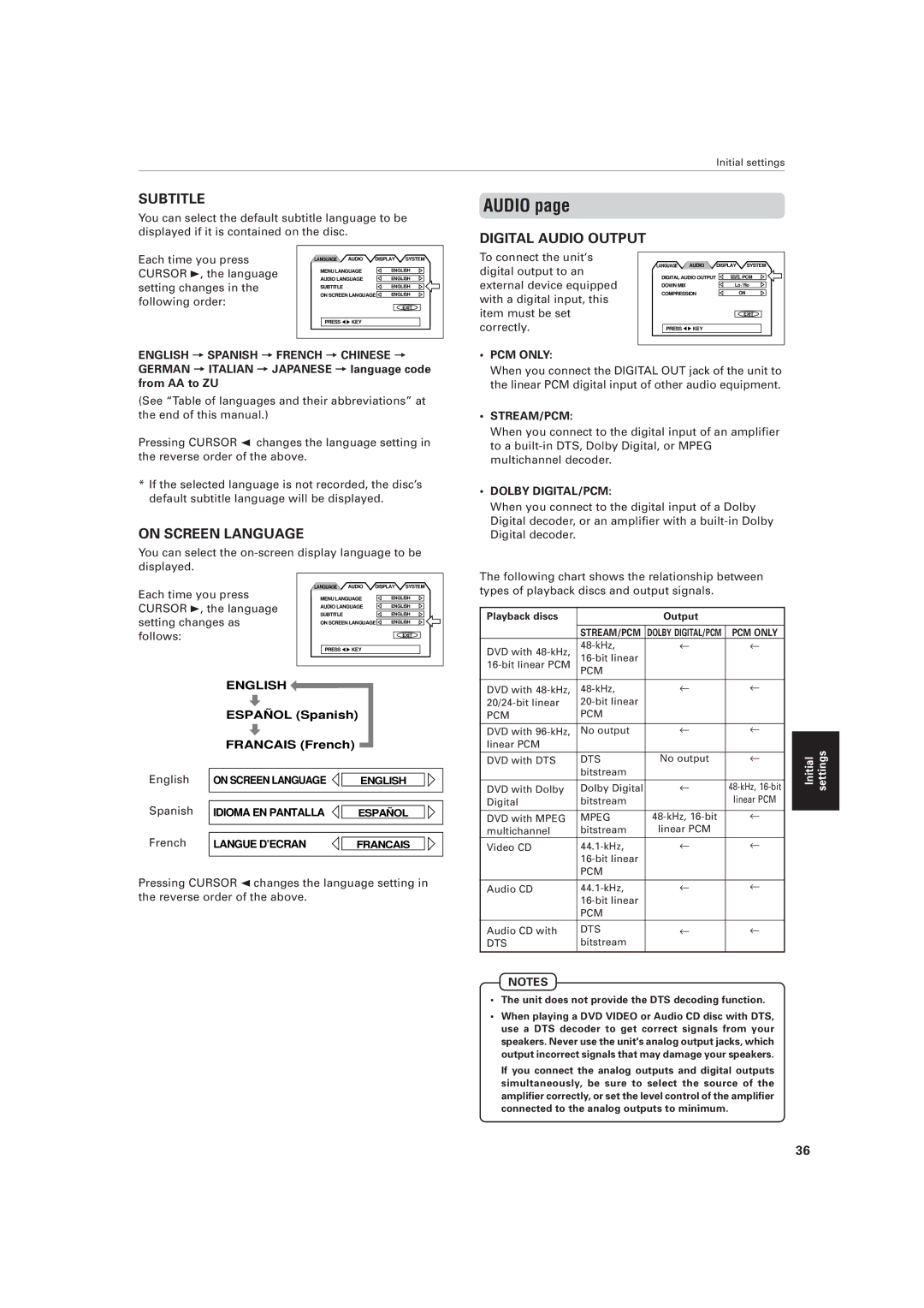 JVC XV-521BK manual Audio 