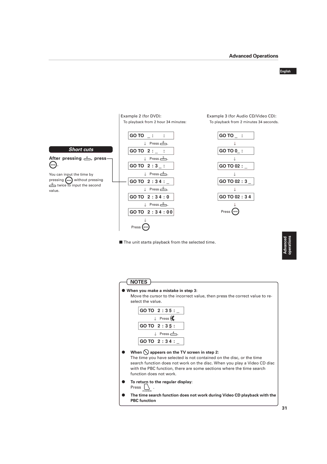 JVC XV-D701BK manual When you make a mistake in step, When appears on the TV screen in step 