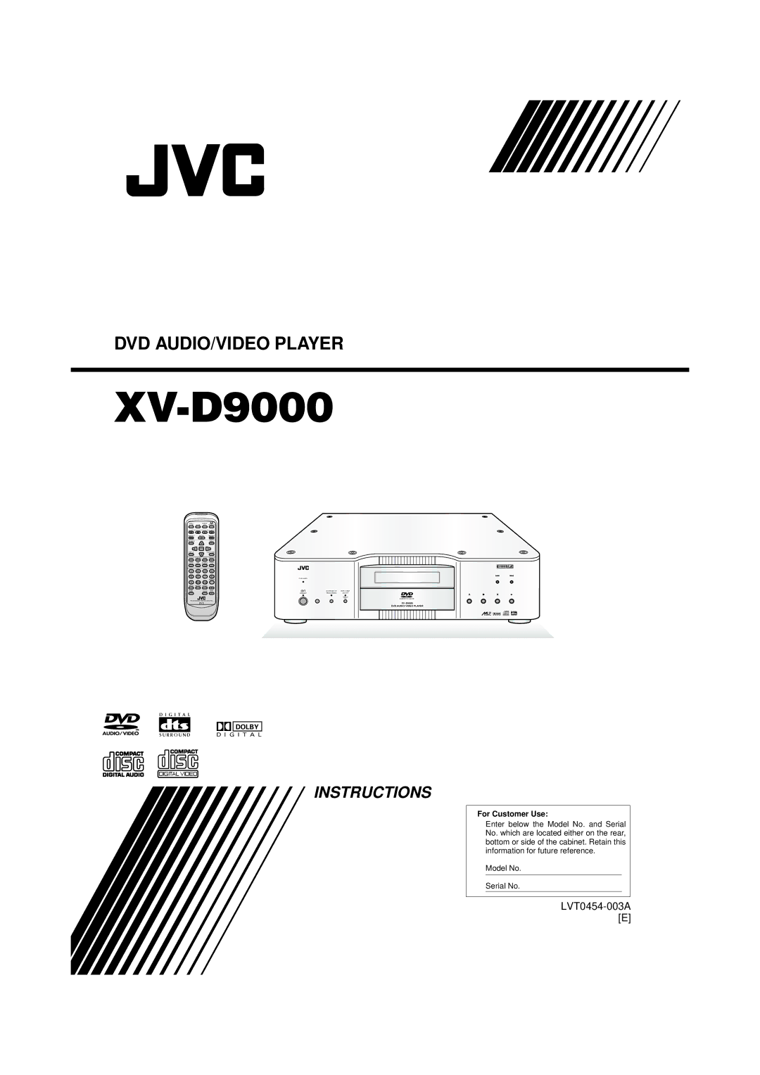 JVC XV-D9000 manual 