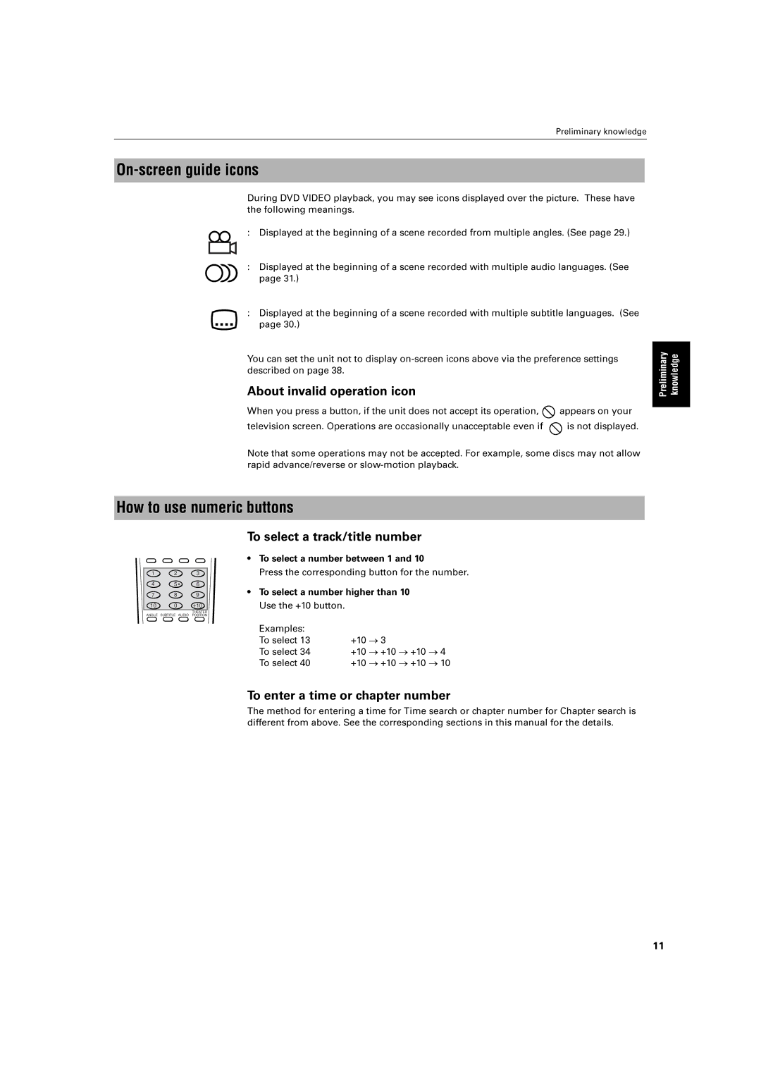 JVC XV-E100SL manual How to use numeric buttons, Describedon, Press, Operati 