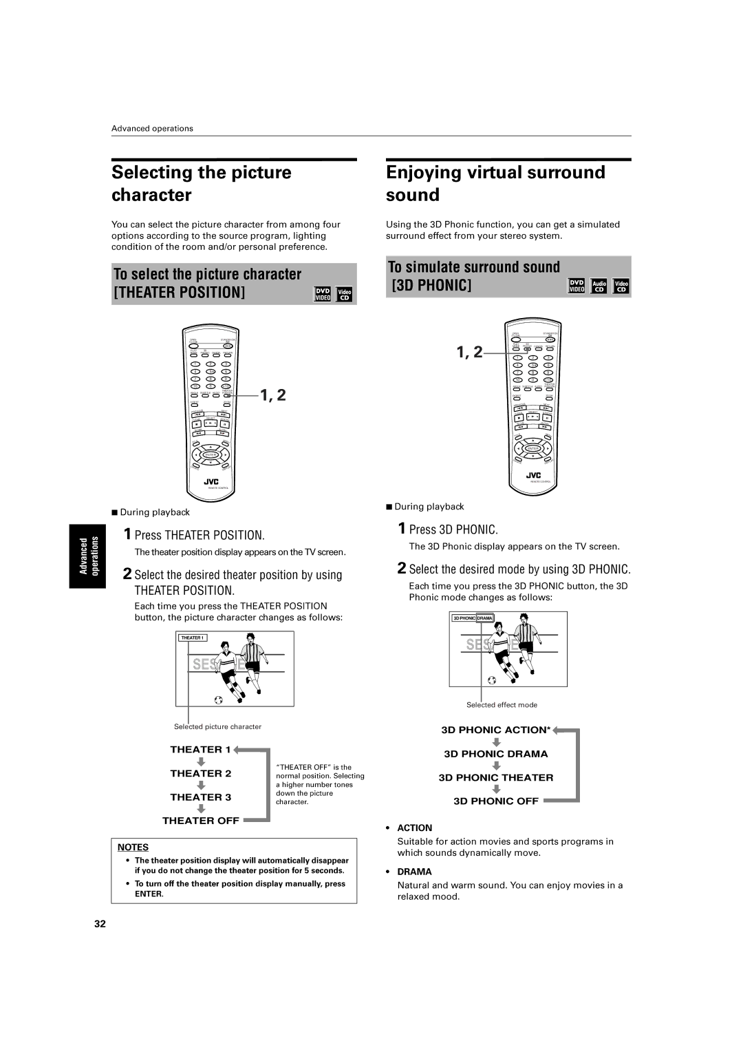 JVC XV-E100SL manual Selecting the picture, To select the picture character, Position by using, Character 