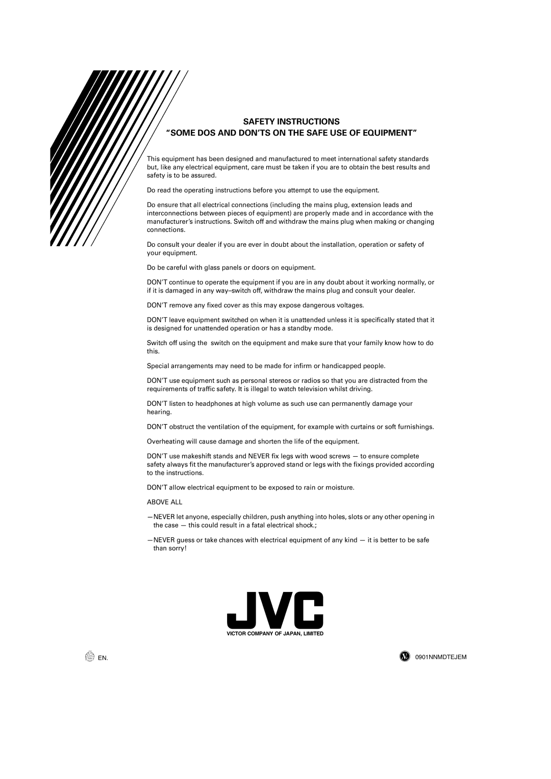 JVC XV-FA90BK, XV-FA92SL manual Above ALL 