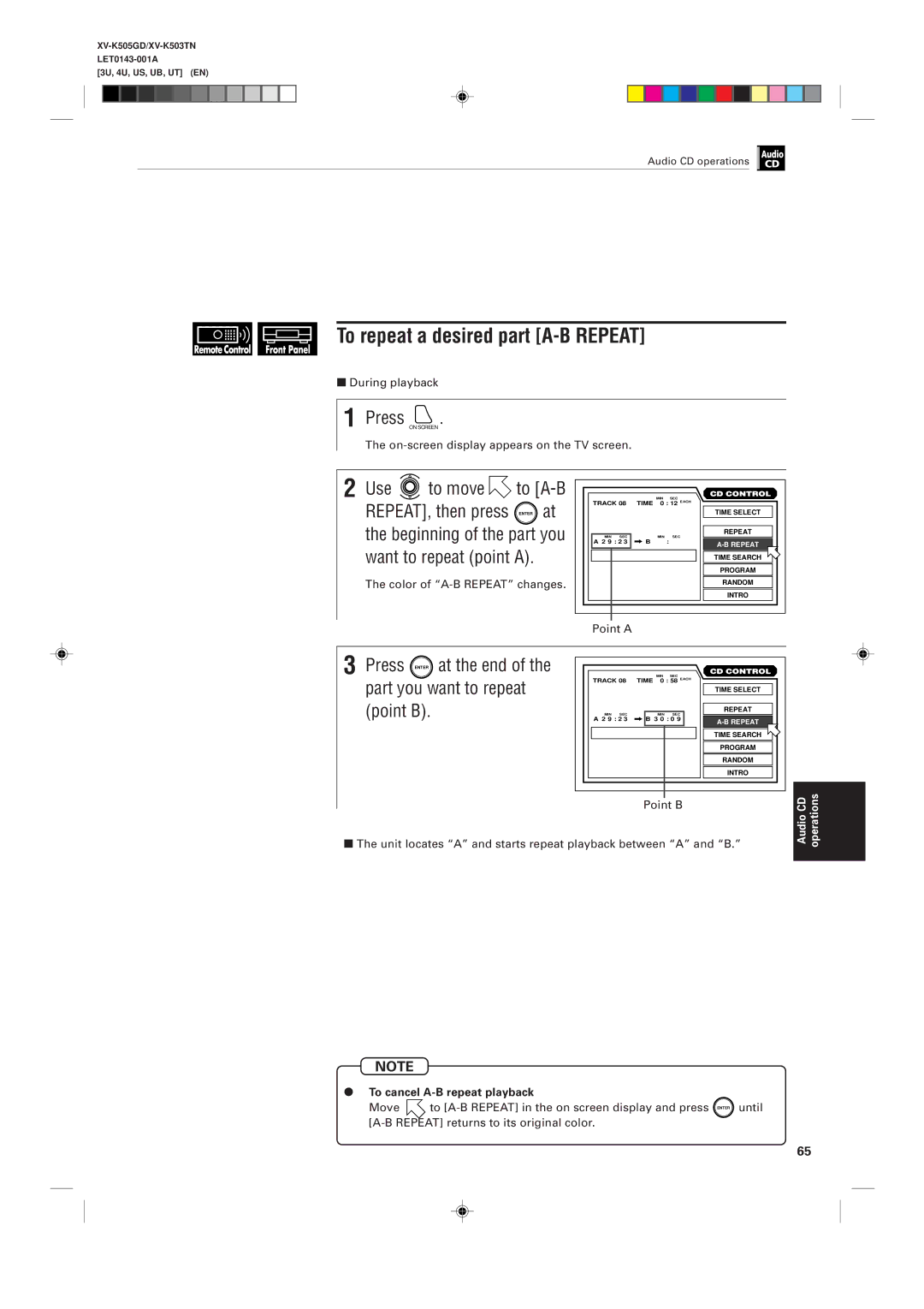 JVC XV-K503TN, XV-K505GD manual Press Enter At the end 